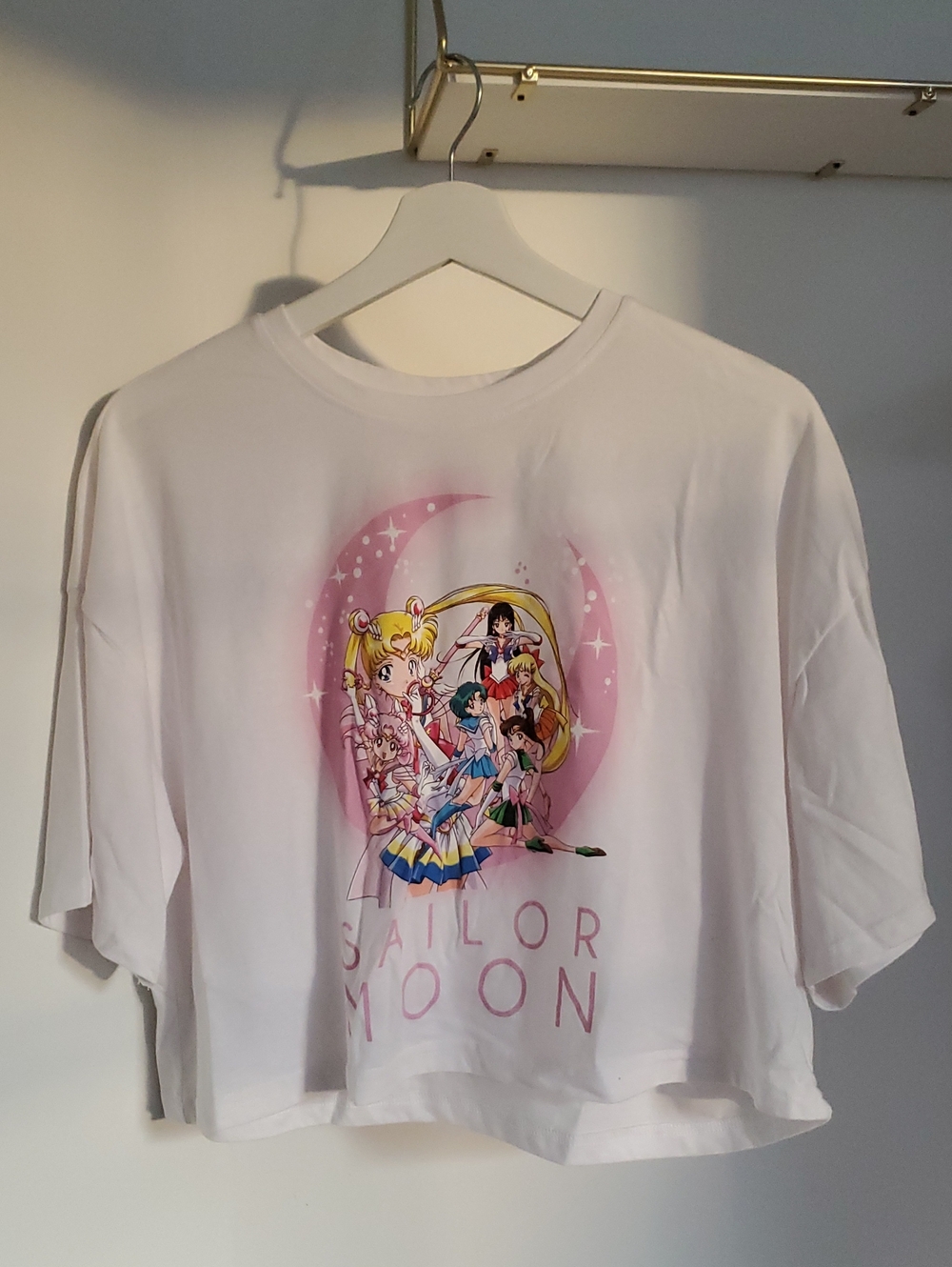 White Graphic Tee - Pink Moon Design
